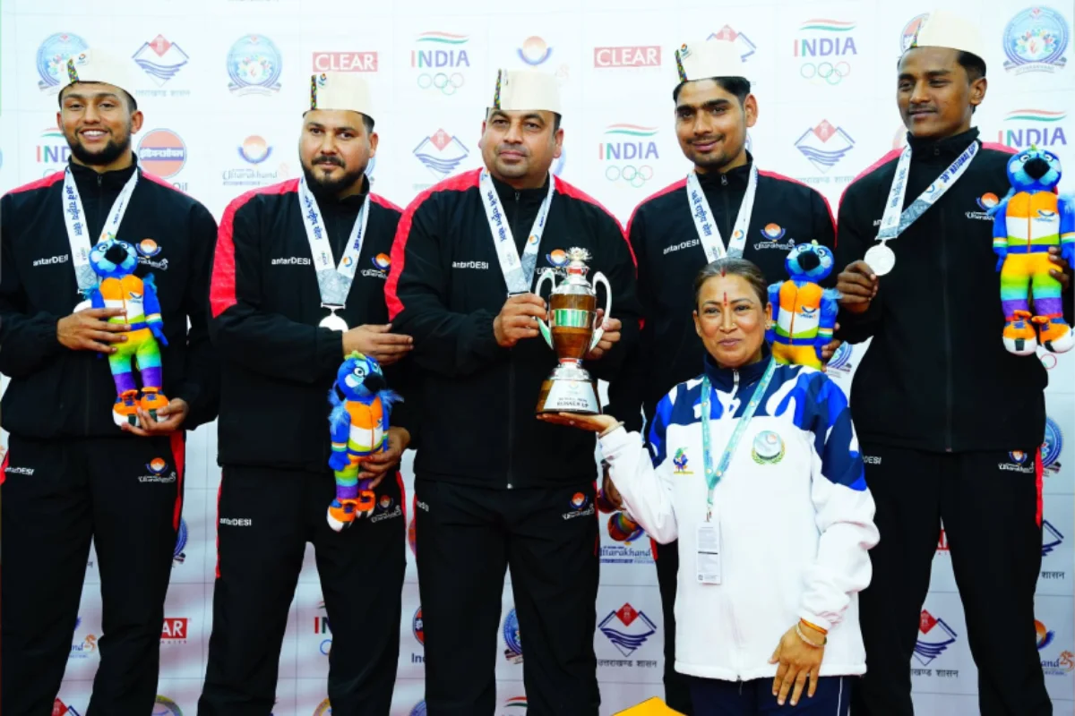Rekha Arya with athletes at 38th National Games 2025