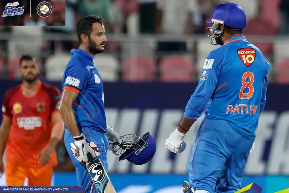 Saurabh Rawat during his match-winning 97* for Haridwar Spring Elmas in UPL 2024