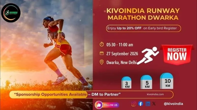 KivoIndia Runway Marathon Dwarka 2026 - upcoming marathon in Delhi NCR, September 27