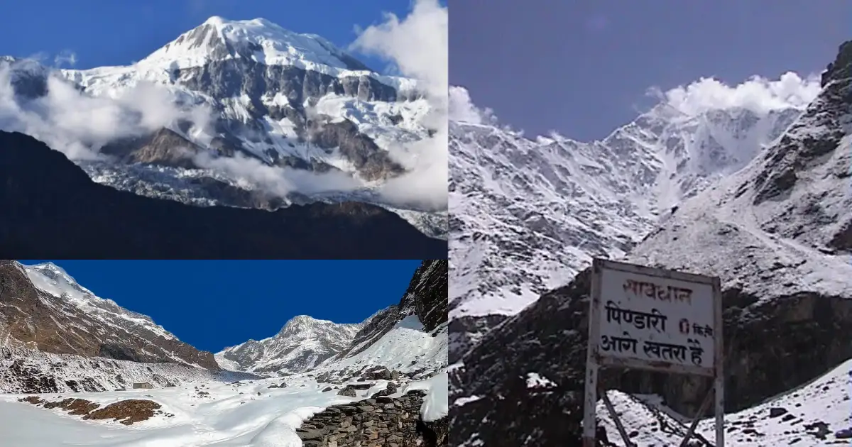 Pindari Glacier and surrounding Himalayan peaks on the Kumaon trekking route