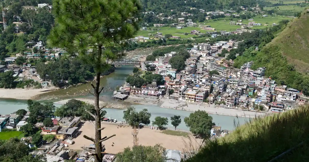 Saryu and Gomti rivers meeting below Bagnath Temple in Bageshwar