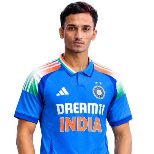 Ayush Badoni wearing the adidas Team India T20 cricket jersey