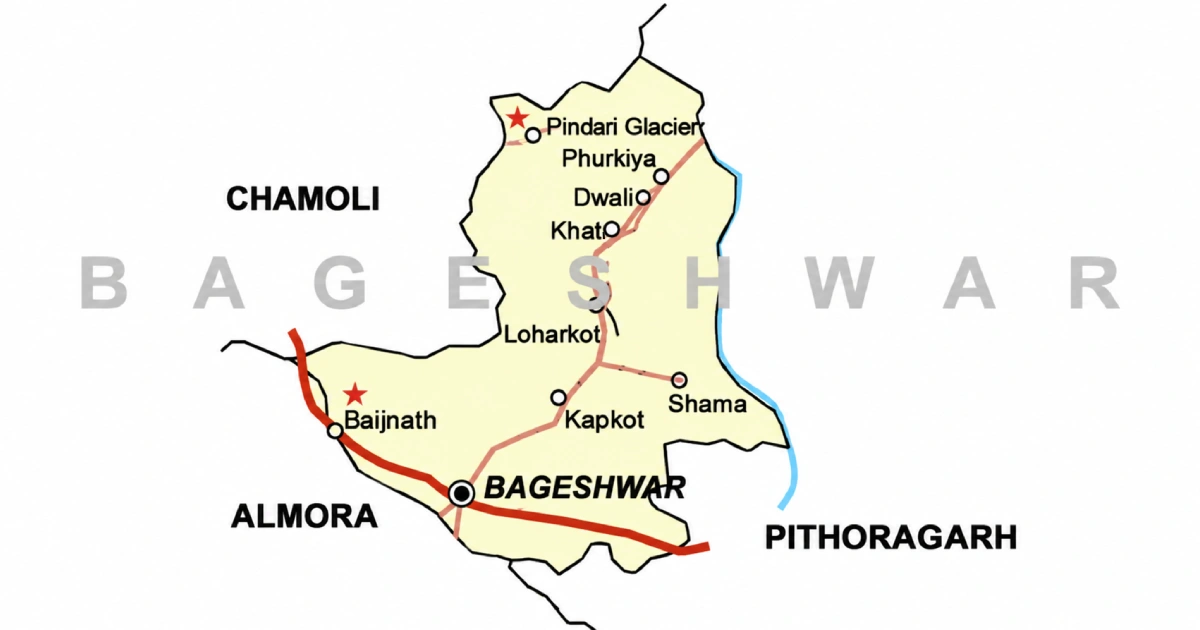 Bageshwar Map and Location, Uttarakhand