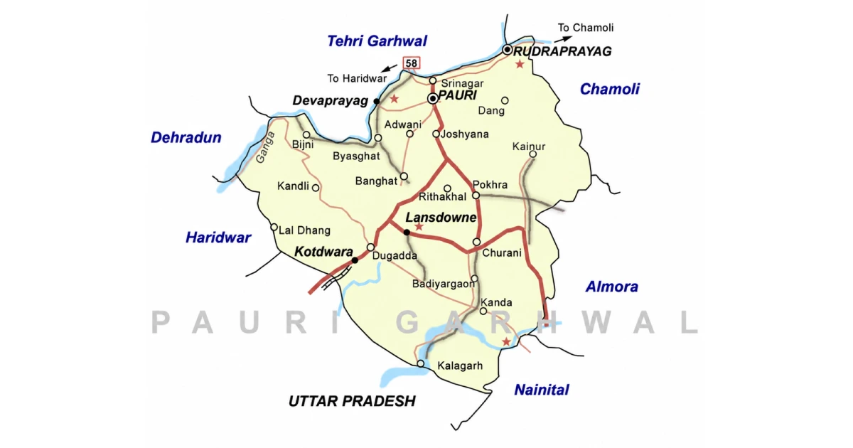 Pauri Garhwal Map and Location